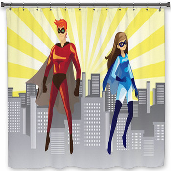 Superheroes Shower Curtain