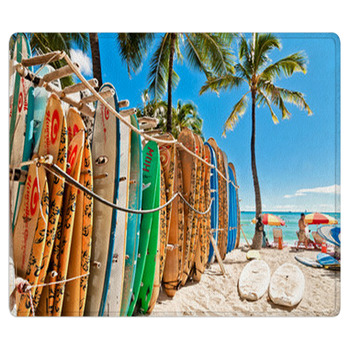Surfboards In The Rack At Waikiki Beach - Area Rug