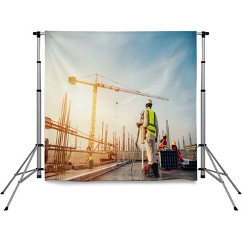 Surveyor Builder Engineer With Pole Pocket Backdrop