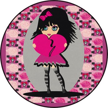 Sweet Emo Girl Round Rug