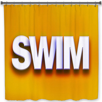 Swim Concept Colorful Word Art Shower Curtain
