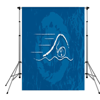 Swim Graphic Using Brush Stoke Pole Pocket Backdrop