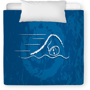 Swim Graphic Using Brush Stoke Line Toddler Comforter