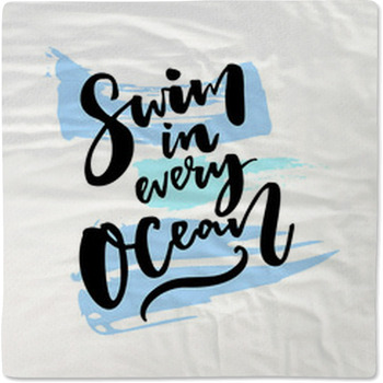 Swim In Every Ocean Inspiration Saying Baby Blanket