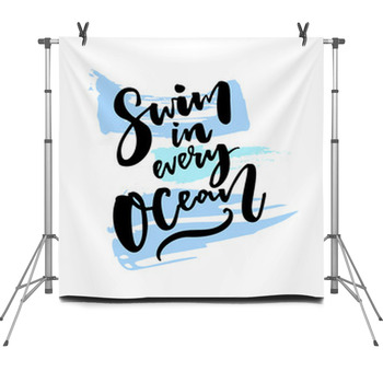 Swim In Every Ocean Inspiration Saying Fleece Backdrop