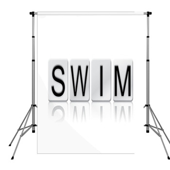 Swim Isolated Tiled Letters Pole Pocket Backdrop