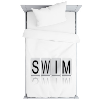 Swim Isolated Tiled Letters Concept And Toddler Duvet
