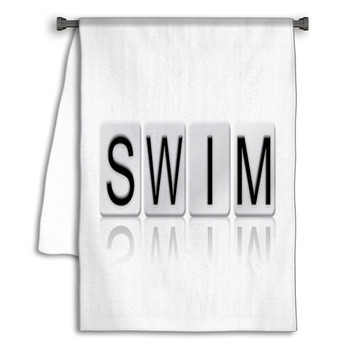 Swim Isolated Tiled Letters Concept And Theme Towel