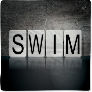 Swim Tiled Letters Concept And Theme Baby Blanket