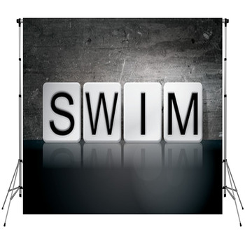 Swim Tiled Letters Concept And Custom Size Backdrop