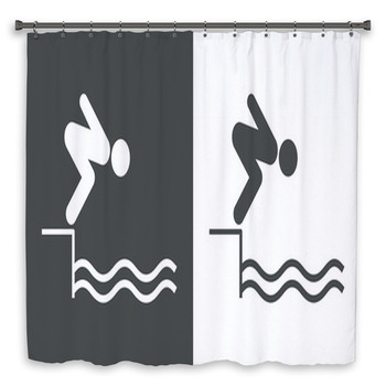 Swimmer Pool Jump Dive Beach Shower Curtain