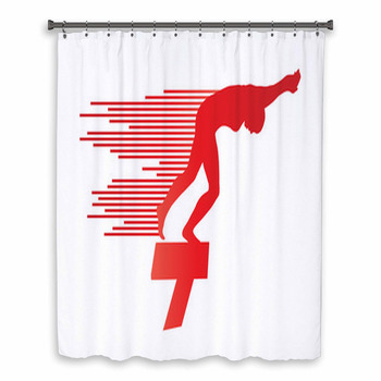 Swimmer Position For Jump On Custom Size Shower Curtain