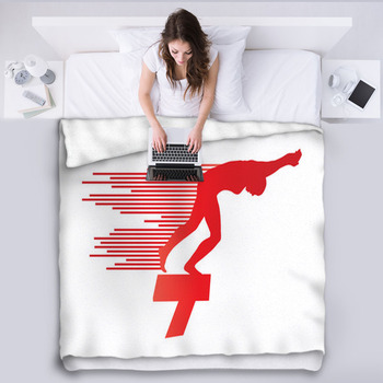 Swimmer Position For Jump On Fleece Bed Blanket