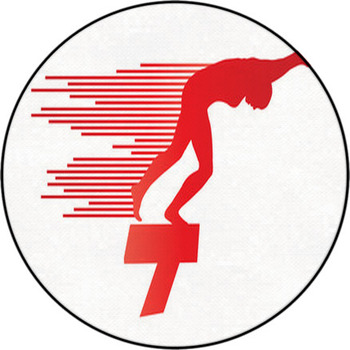 Swimmer Position For Jump On Starting Block Round Rug