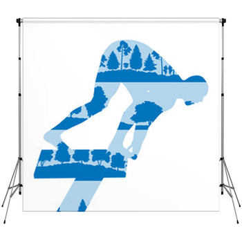 Swimmer Start Vector Background Concept  Fleece Backdrop