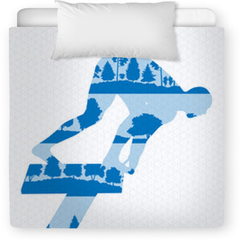 Swimmer Start Vector Background Concept Toddler Duvet