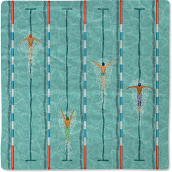 Swimmers In Swimming Pool Baby Blanket
