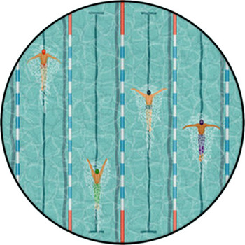 Swimmers In Swimming Pool Round Rug