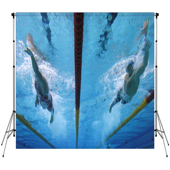 Swimming Action 1 Fleece Backdrop