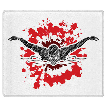 Swimming Butterfly Man Swimming Designed On Area Rug
