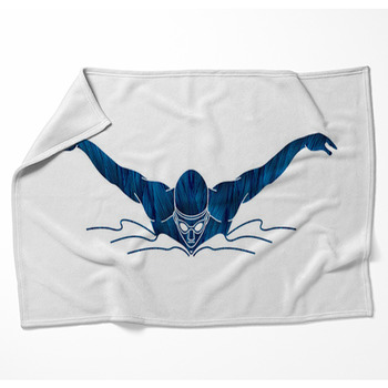 Swimming Butterfly Man Swimming Woven Throw Blanket