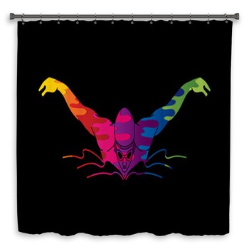 Swimming Butterfly Man Custom Size Shower Curtain