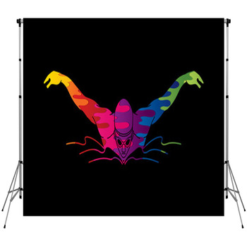 Swimming Butterfly Man Swimming Fleece Backdrop