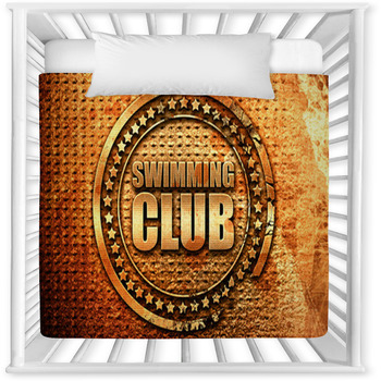 Swimming Club 3d Rendering Grunge Baby Crib Comforter