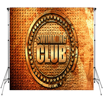 Swimming Club 3d Rendering Grunge Metal  Fleece Backdrop
