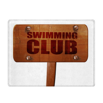 Swimming Club 3d Rendering Text On Wooden Sign Bath Mat