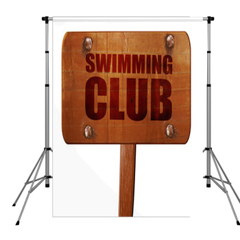 Swimming Club 3d Rendering Text On  Pole Pocket Backdrop
