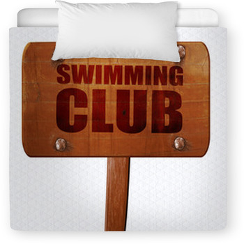 Swimming Club 3d Rendering Text On Wooden  Toddler Duvet