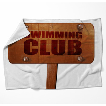 Swimming Club 3d Rendering Text On Woven Throw Blanket