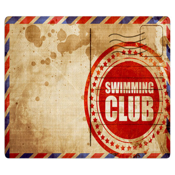 Swimming Club Red Grunge Stamp On An Airmail Bath Mat