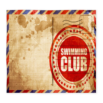 Swimming Club Red Grunge Stamp On Custom Size Floor Mat