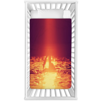 Swimming In Sunset/sunrise Baby Crib Comforter