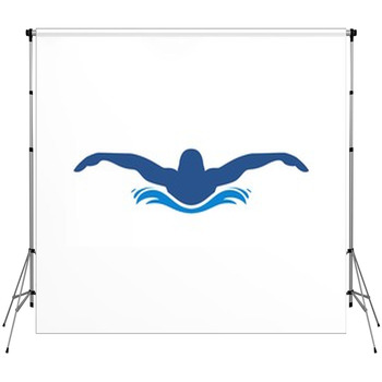 Swimming Logo Custom Size Backdrop