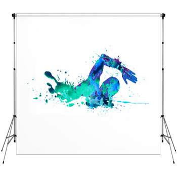 Swimming Man Splash Paint Custom Size Backdrop