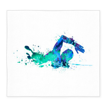 Swimming Man Splash Paint Custom Size Floor Mat