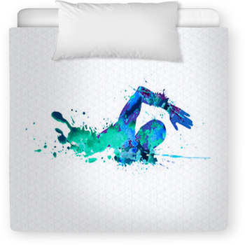 Swimming Man Splash Paint Toddler Duvet