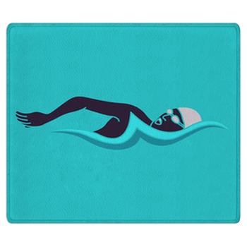 Swimming Man Swimming Logo Vector Illustration Area Rug