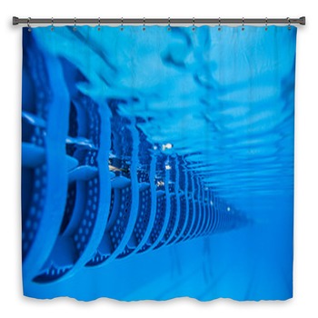 Swimming Pool Floating Wave Custom Size Shower Curtain