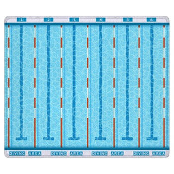 Swimming Pool Top View Flat Pictogram Area Rug