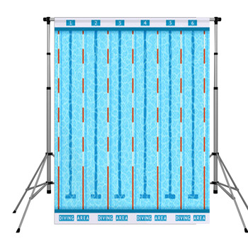 Swimming Pool Top View Flat Pole Pocket Backdrop