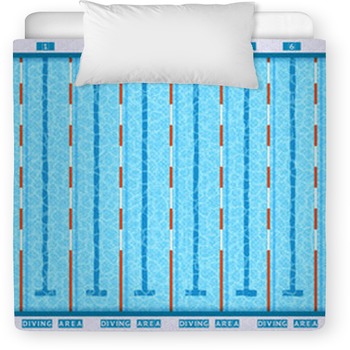 Swimming Pool Top View Flat Pictogram Toddler Duvet