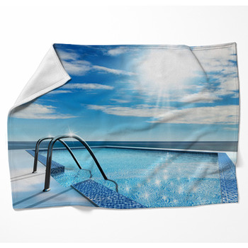Swimming Pool Woven Throw Blanket