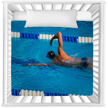 Swimming Stock Image Baby Crib Comforter