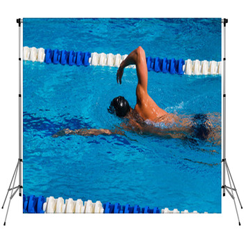 Swimming Stock Image Fleece Backdrop