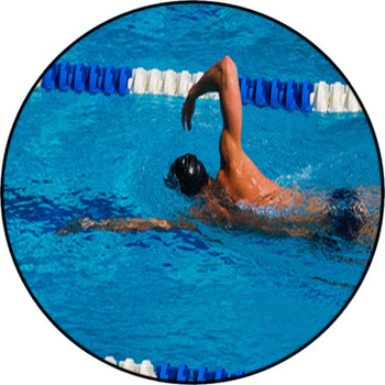 Swimming Stock Image Round Rug