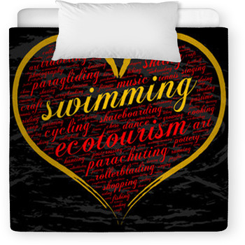 Swimming Word Cloud Heart Italic Font  Toddler Comforter